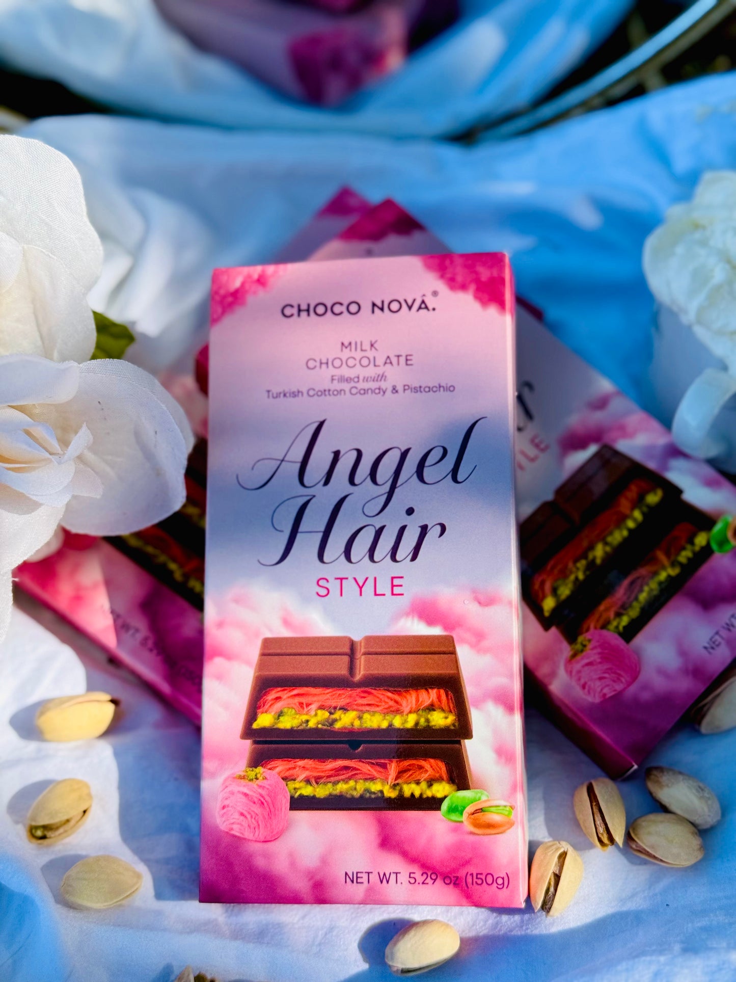 Dubai Style Angel Hair Milk Chocolate with Pistachio & Cotton Candy – 150g