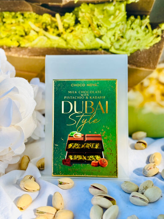 Dubai Style Milk Chocolate with Pistachio & Kadayıf – 100g