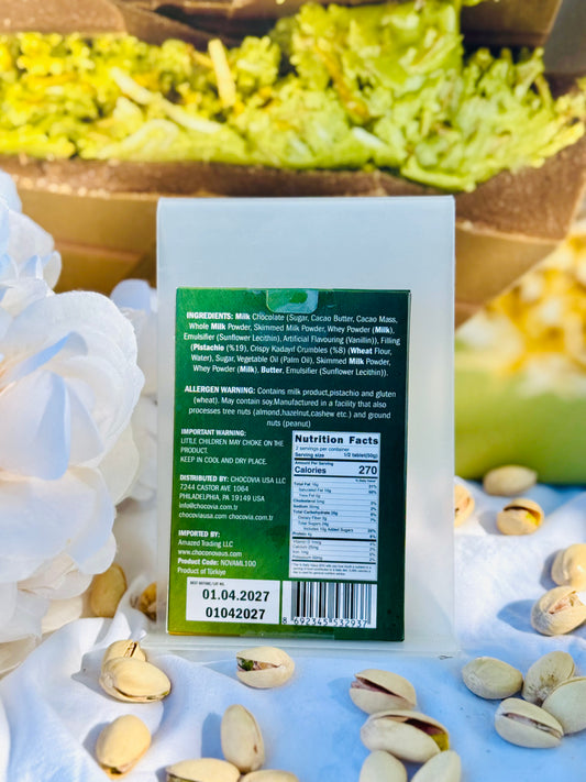 Dubai Style Milk Chocolate with Pistachio & Kadayıf – 100g